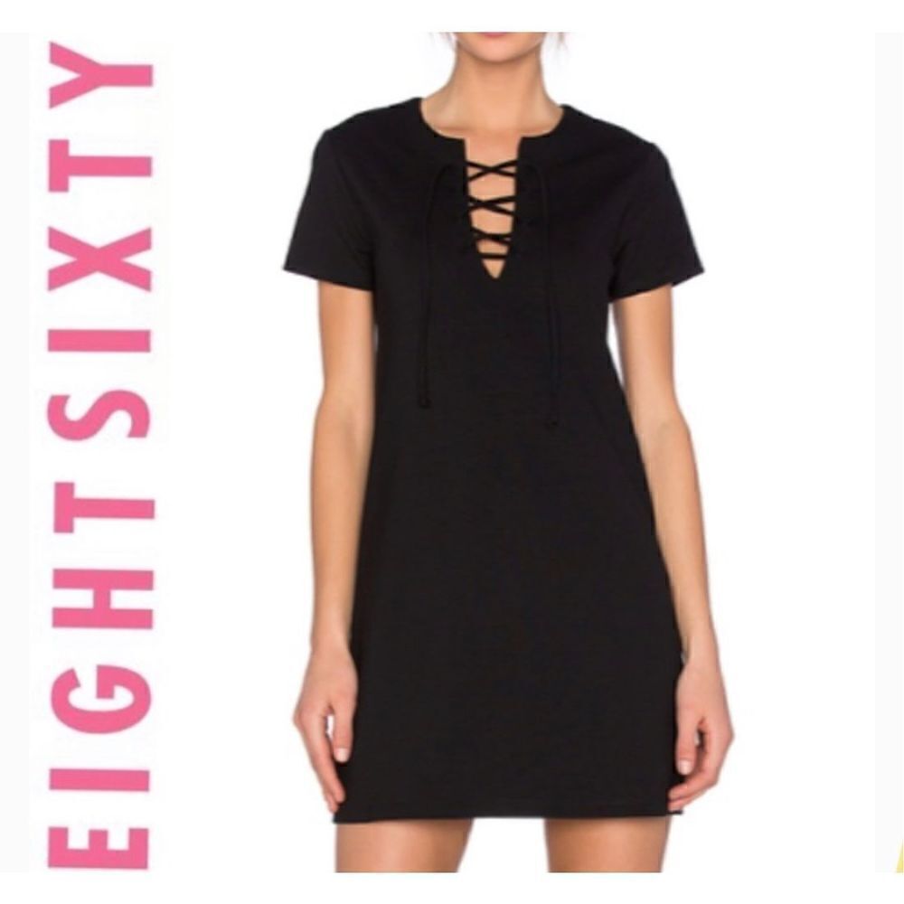 Eight Sixty PONTE LACE UP DRESS Size XS